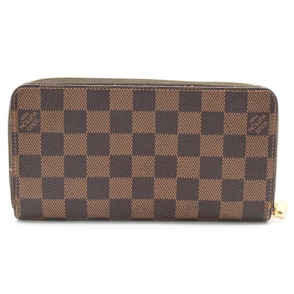 Louis Vuitton Wallet Zip Zippy Round Brown Long Ebene Damier